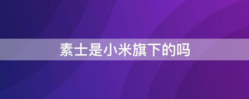 素士是小米旗下的吗（素士是小米旗下的吗是正品吗）