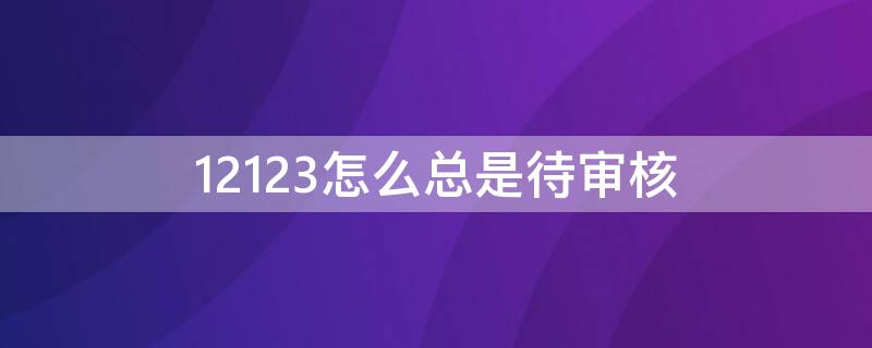 12123怎么总是待审核 12123显示待审核