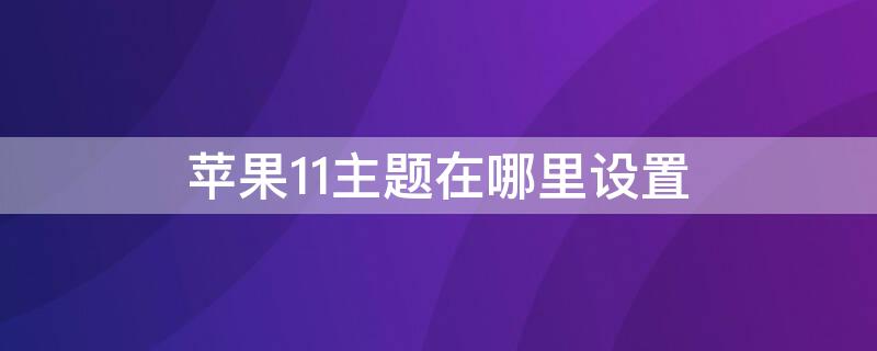 iPhone11主題在哪里設(shè)置 蘋(píng)果11主題設(shè)置在哪里