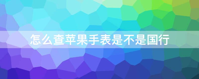 怎么查iPhone手表是不是國(guó)行 怎么看蘋(píng)果手表是不是國(guó)行