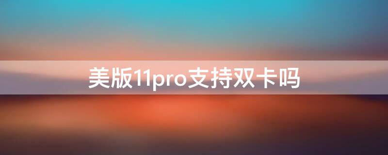 美版11pro支持雙卡嗎（iphone13pro支持雙卡嗎）