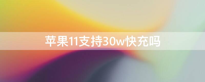 iPhone11支持30w快充吗 iphone11支不支持30w快充