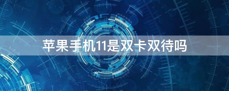 iPhone手机11是双卡双待吗 iphone 11 是双卡双待手机吗