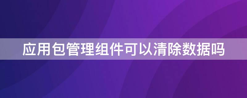 应用包管理组件可以清除数据吗 应用包管理组件可以清除数据吗安全吗