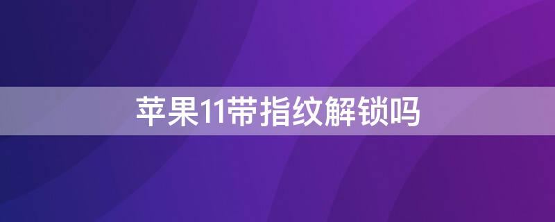 iPhone11带指纹解锁吗（iphone 11带指纹解锁吗）