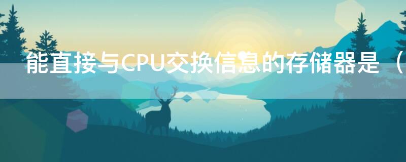 能直接与CPU交换信息的存储器是（能直接与CPU交换信息的存储器是 ( (2.0）