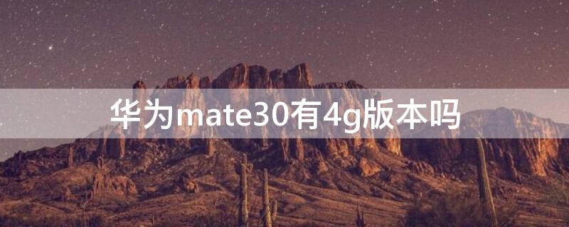 华为mate30有4g版本吗（mate30有4g手机吗）