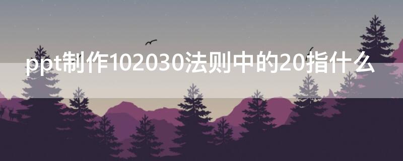 ppt制作102030法则中的20指什么