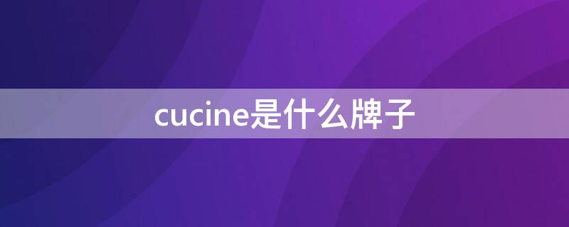 cucine是什么牌子（cucine是什么牌子的炉具）