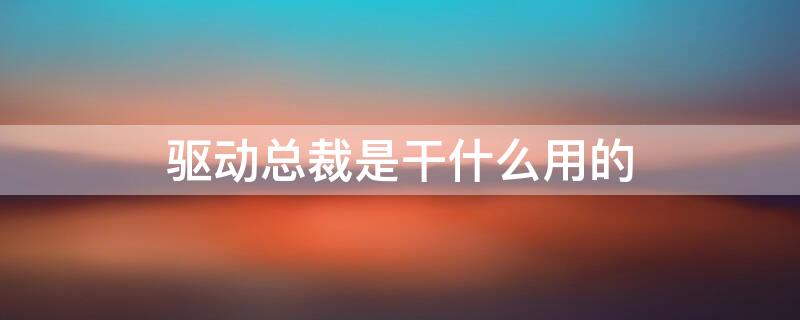 驱动总裁是干什么用的 驱动总裁是干什么的?