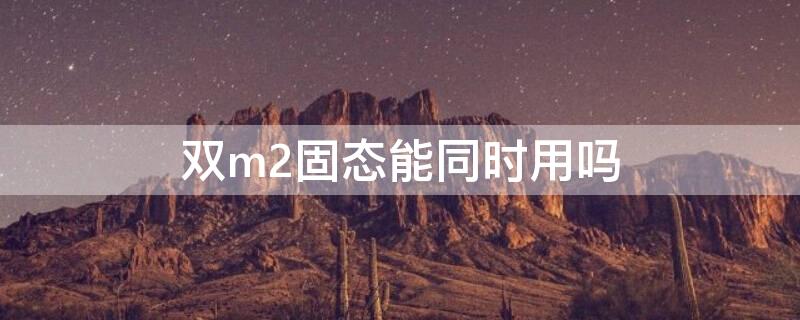 双m2固态能同时用吗 双m2固态硬盘