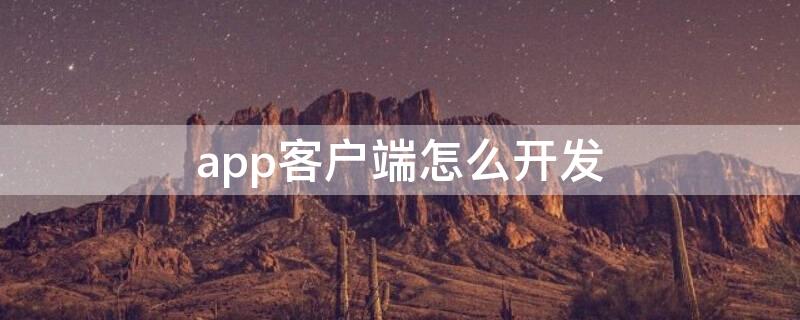 app客户端怎么开发 app手机客户端开发