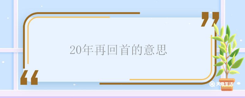 20年再回首的意思 20年再回首什么意思