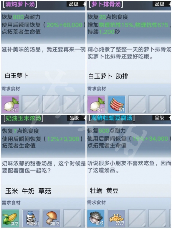 幻塔2.0有哪些新增菜譜 幻塔2.0新增菜譜介紹