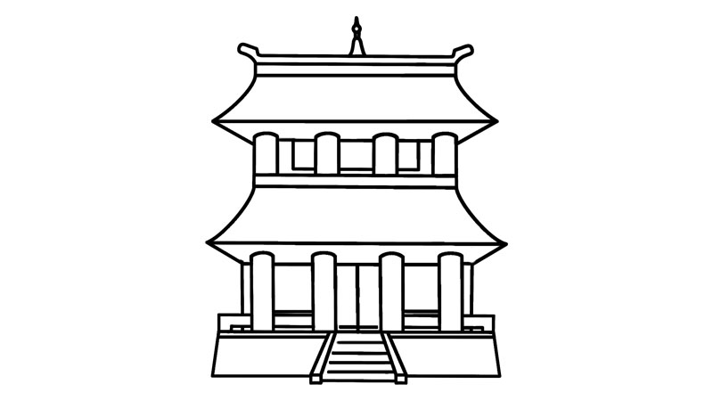 古代建筑簡(jiǎn)筆畫畫法