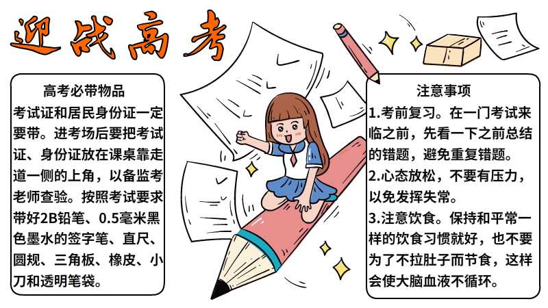 迎战高考手抄报