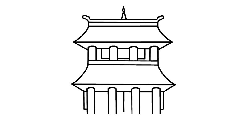 古代建筑簡(jiǎn)筆畫畫法