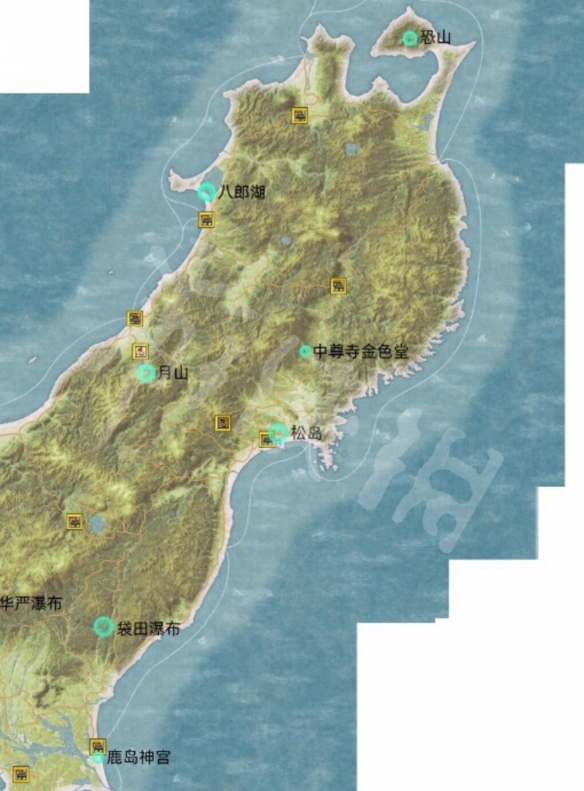 太閣立志傳5DX32處名勝位置