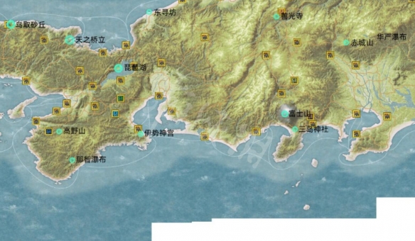 太閣立志傳5DX32處名勝位置