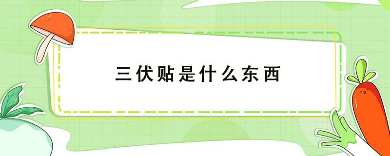 三伏貼是什么東西 三伏貼是什么東西做成的