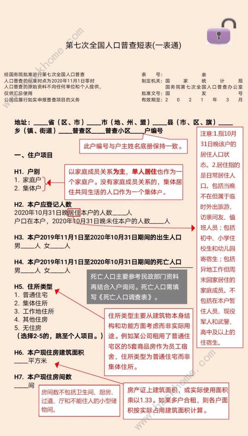 第七次全国人口普查短表电子版怎么填 第七次全国人口普查短表填写范本分享[多图]图片3