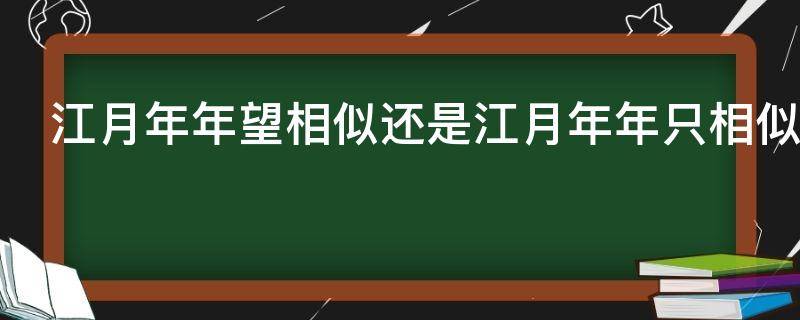 江月年年望相似还是江月年年只相似 江月年年望相似和江月年年只相似