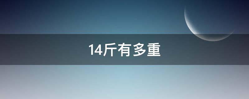 14斤有多重（14斤有多重行李）