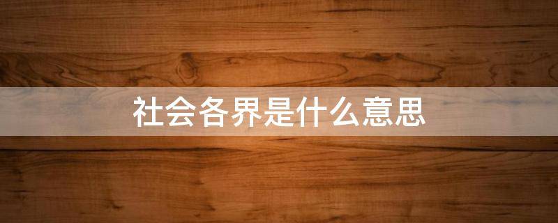 社会各界是什么意思（社会各界是什么意思人士）