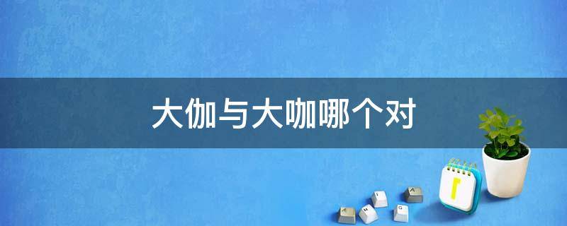 大伽与大咖哪个对 大咖和大伽是什么意思