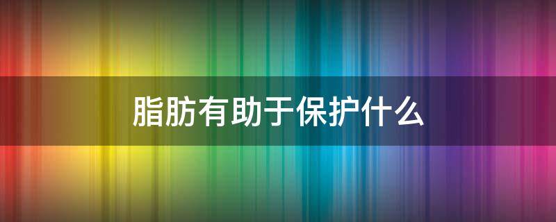 脂肪有助于保护什么 脂肪有助于保护什么关节