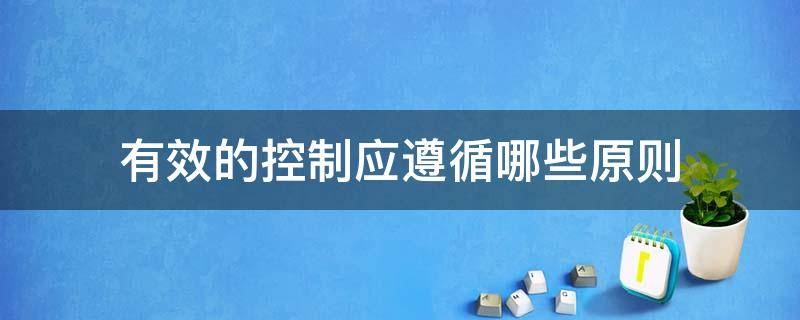 有效的控制應(yīng)遵循哪些原則 有效控制的原則是