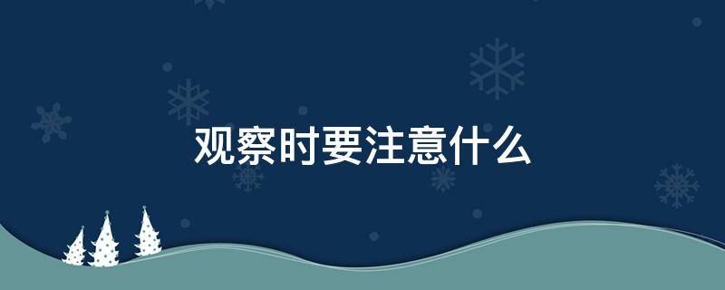 观察时要注意什么 观察时要注意什么的变化