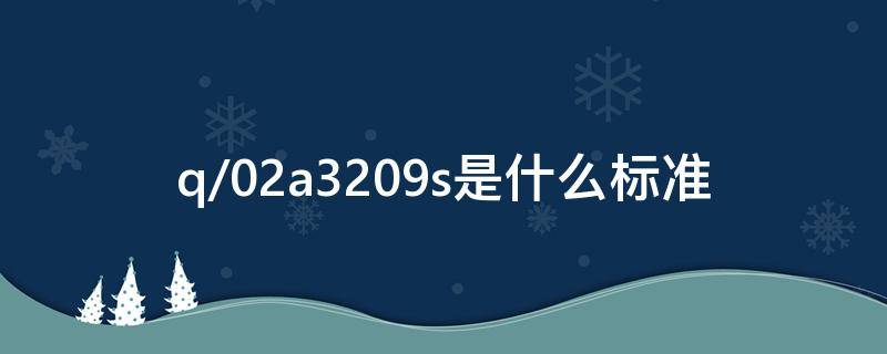 q/02a3209s是什么標(biāo)準(zhǔn) q/02a3211s是什么標(biāo)準(zhǔn)