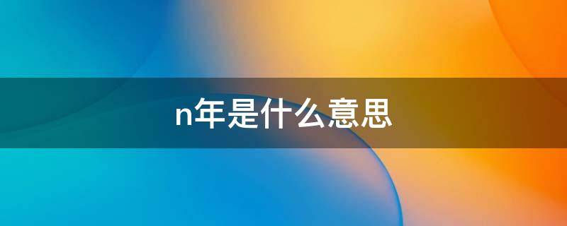 n年是什么意思 n-1年是什么意思