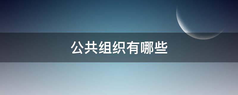 公共组织有哪些（非政府公共组织有哪些）