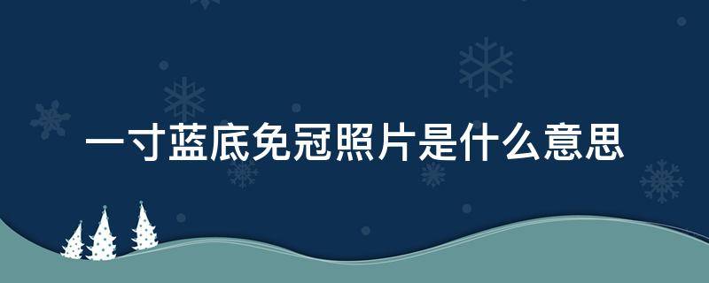 一寸蓝底免冠照片是什么意思 一寸蓝底免冠证件照什么意思