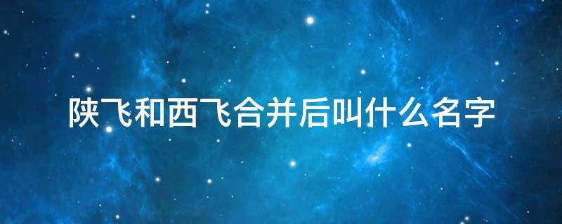 陕飞和西飞合并后叫什么名字 陕飞的全称叫什么