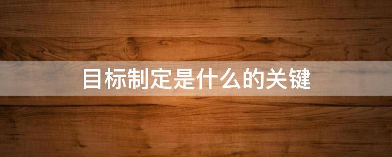 目標(biāo)制定是什么的關(guān)鍵 目標(biāo)是什么以及制定目標(biāo)的重要性