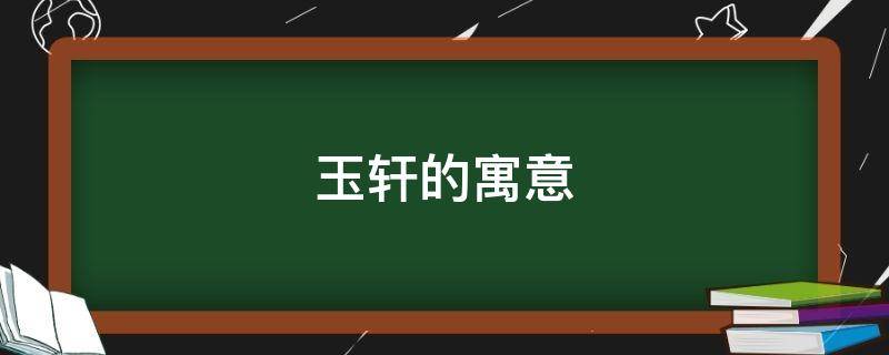 玉轩的寓意（玉轩的名字寓意是什么）