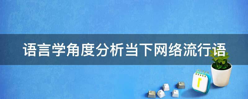 語言學(xué)角度分析當(dāng)下網(wǎng)絡(luò)流行語 語言學(xué)層面的網(wǎng)絡(luò)流行語解讀