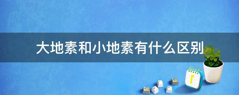 大地素和小地素有什么区别（小地素大地素是一样的吗）