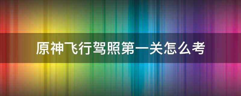 原神飞行驾照第一关怎么考 原神飞行驾照第二关终点在哪