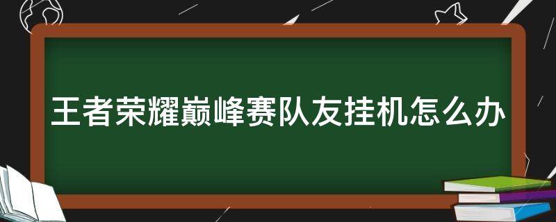 王者荣耀巅峰赛队友挂机怎么办 王者荣耀巅峰赛队友开挂