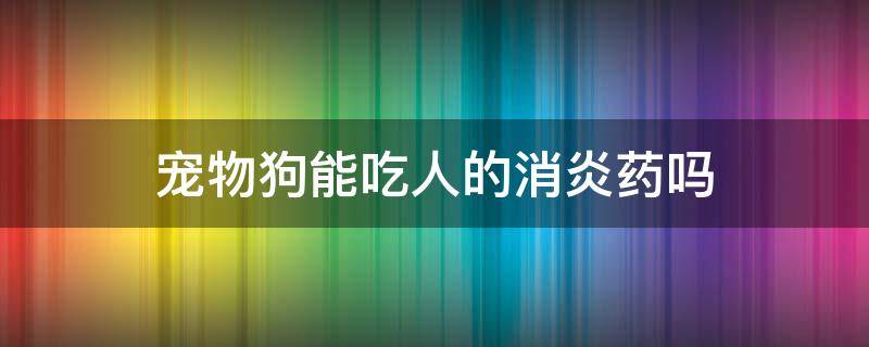 寵物狗能吃人的消炎藥嗎（寵物狗可以吃人吃的消炎藥嗎）