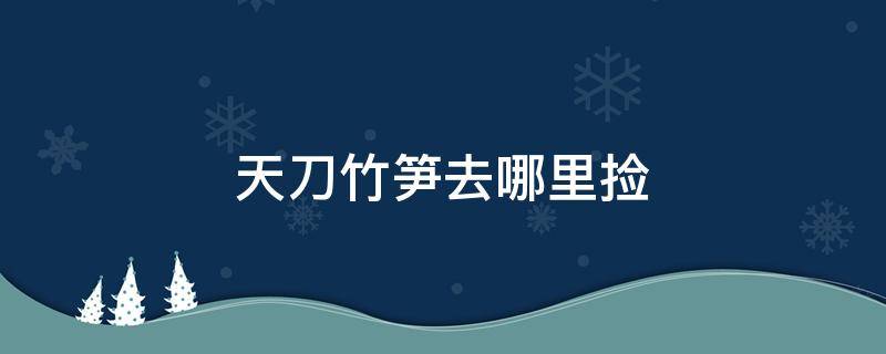 天刀竹筍去哪里撿（天刀手游竹筍去哪里撿）