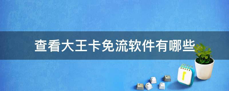 查看大王卡免流軟件有哪些（大王卡免流量軟件都有哪些）