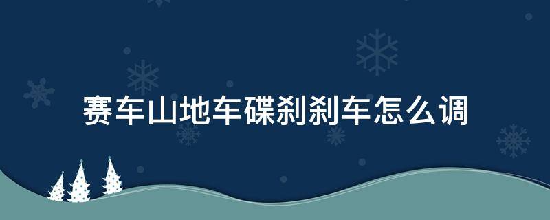 赛车山地车碟刹刹车怎么调（山地车碟刹调节视频教程）