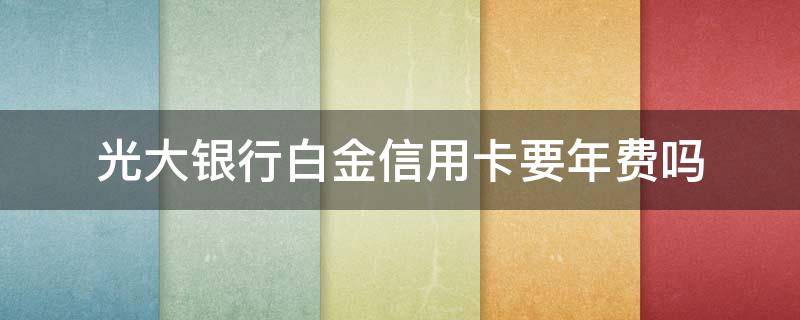 光大银行白金信用卡要年费吗（光大银行的白金信用卡年费是多少）