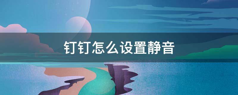 钉钉怎么设置静音 钉钉怎么设置静音免打扰