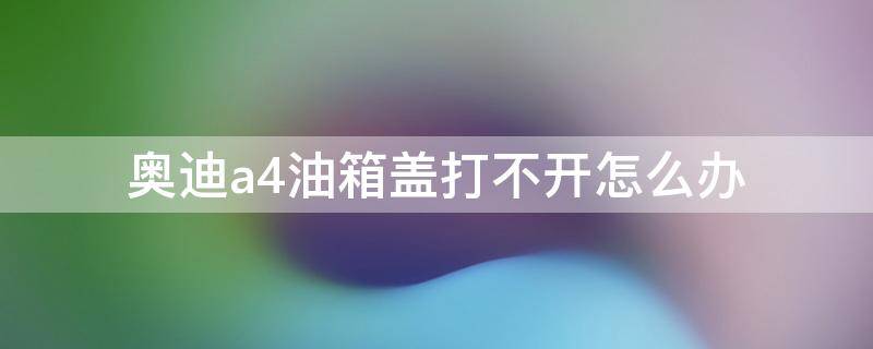 奧迪a4油箱蓋打不開怎么辦 奧迪a4加油蓋打不開